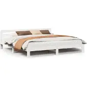 vidaXL Bedframe zonder matras massief grenenhout wit 180x200 cm