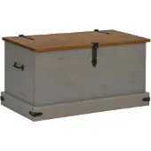 vidaXL Opbergkist HALDEN grijs 91x48x47 cm massief grenenhout