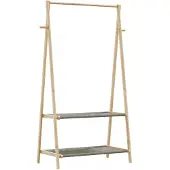 vidaXL Kledingrek met schappen 96x45,5x150,5 cm bamboe