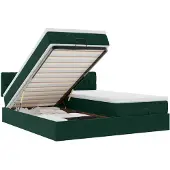 vidaXL Ottoman bed met matrassen en LED's 180x200cm fluweel