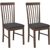 vidaXL Eetkamerstoelen met kussens 2 st massief hout rubber bruin
