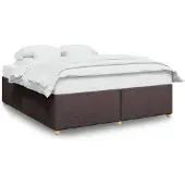 vidaXL Bedframe zonder matras stof donkerbruin 180x200 cm