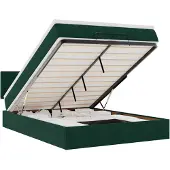 vidaXL Ottoman bed met matras 140x200cm fluweel donkergroen