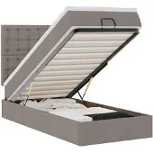 vidaXL Ottoman bed met matras en LED's 90x190cm stof taupe