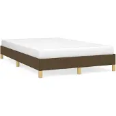 vidaXL Bedframe zonder matras 120x190 cm stof donkerbruin
