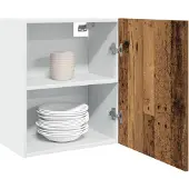 vidaXL Hangkasten 2 st Lyon 50x31x60 cm bewerkt hout oud houtkleurig