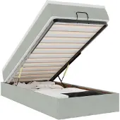 vidaXL Ottoman bed met matras 90x190cm fluweel lichtgrijs