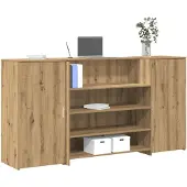 vidaXL Ontvangstbalie, ambachtelijk eikenhout-look, 200x50x103,5 cm, houtvezel