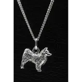 MOOYE ® - Collectie Zilveren Duitse keeshond 2 ketting hanger - groot