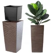 Kadax Hoge Terraspot Mokka 29x57cm met inzet - Duurzaam Kunststof