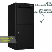 Logixbox Pakketbrievenbus Logixbox Frontbox DeLuxe Uni - zwart