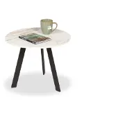 De Bommel Meubelen Salontafel Salerno - rond 50 cm - keramiek Gilt White (mat) - sale - OP=OP