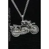 MOOYE ® - Collectie Zilveren Motoguzzi motor ruwe banden ketting hanger