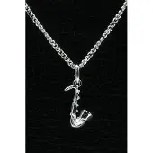 MOOYE ® - Collectie Zilveren Saxofoon ketting hanger - klein