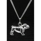 MOOYE ® - Collectie Zilveren Bulldog engelse ketting hanger - groot