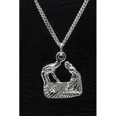 MOOYE ® - Collectie Zilveren Danspaar vragend ketting hanger