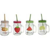 COSY&TRENDY Cosy & Trendy Bokaal D8xh13cm-45cl Met Rietje 4 Types