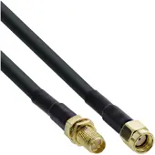 InLine RP-SMA (m) - RP-SMA (v) verlengkabel - RG58 - 50 Ohm / zwart - 3 meter