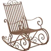CLP Schommelstoel Relaxstoel Smilla, weerbestendig voor de tuin, metalen frame bruin