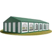 TOOLPORT Partytent 6x12 m, PVC 750, met Grondframe, groen wit