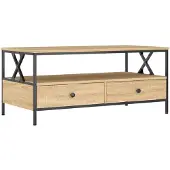 vidaXL Salontafel 100x51x45 cm bewerkt hout sonoma eikenkleurig