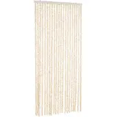vidaXL Vliegengordijn 90x220 cm chenille beige en wit