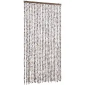 vidaXL Vliegenhor met decoratieve stof, taupe en wit, 100x230 cm, chenille