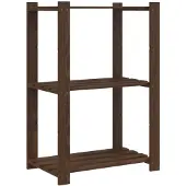 vidaXL Opbergrek 3-laags 60x38x90 cm massief grenenhout bruin