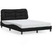 vidaXL Bedframe zonder matras "Hvar" kunstleer zwart 140x200 cm