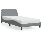 vidaXL Bedframe "Dover", lichtgrijs, 100x200 cm, gestoffeerd