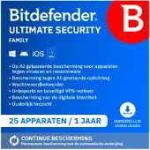 Bitdefender Ultimate Security Family 2026 | 25 Apparaten | 1 Jaar