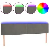 vidaXL Hoofdbord LED 200x5x78/88 cm fluweel donkergrijs