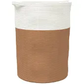 vidaXL Opbergmand Ø 49x65 cm katoen bruin en wit