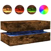 vidaXL Salontafel met LED-verlichting 90x50x40 cm gerookt eikenkleurig
