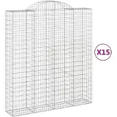 vidaXL Schanskorven 15 st gewelfd 200x50x220/240 cm ijzer