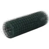 vidaXL Grillage acier avec revêtement en PVC 10x0,5 m vert