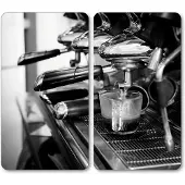 Kesper Snijplank, Serveerplank, set van 2, Glas, 50x28.5cm, Coffee