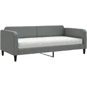 vidaXL Slaapbank met matras 90x200 cm stof donkergrijs