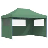 vidaXL Partytent inklapbaar pop-up met 3 zijwanden groen