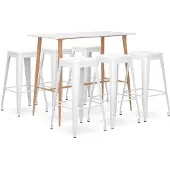 vidaXL 7-delig barset, wit