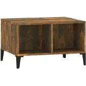 vidaXL Salontafel 60x50x36,5 cm bewerkt hout gerookt eikenkleurig