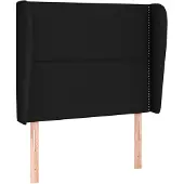 vidaXL Hoofdbord met randen 93x23x118/128 cm stof zwart