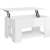 vidaXL Salontafel 79x49x41 cm bewerkt hout hoogglans wit