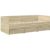 vidaXL Slaapbank met lades zonder matras 90x200 cm sonoma eikenkleurig