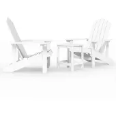 vidaXL Adirondack tuinstoelen met tafel, HDPE, wit