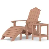 vidaXL Tuinstoel Adirondack met voetenbank en tafel HDPE bruin