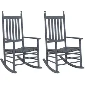 vidaXL Schommelstoelen met gebogen zitting 2 st populierenhout grijs