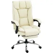 HOMCOM ergonomische bureaustoel, verstelbare rugleuning, beige