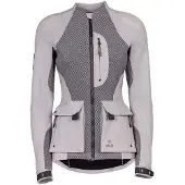 Knox Tor dames motorjas met bescherming, grijs, maat L