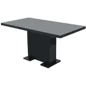 vidaXL Eettafel uitschuifbaar hoogglans zwart